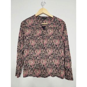 Lucky Brand Paisley Button-up Long Sleeve Top Size‎ Small